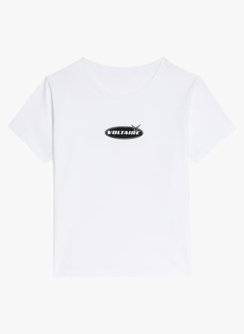 Tee-shirt col rond en coton ZADIG&VOLTAIRE Blanc